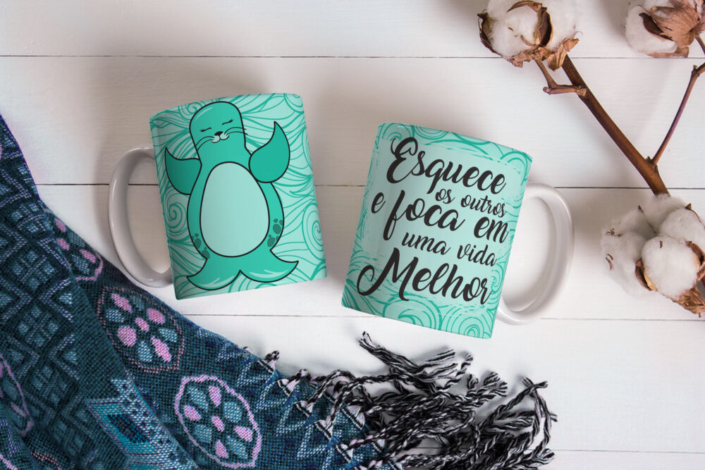 Caneca de Cerâmica 325ml Foca Focada 04