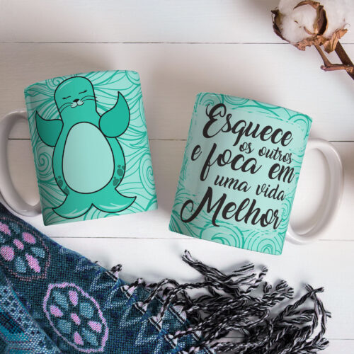 Caneca de Cerâmica 325ml Foca Focada 04