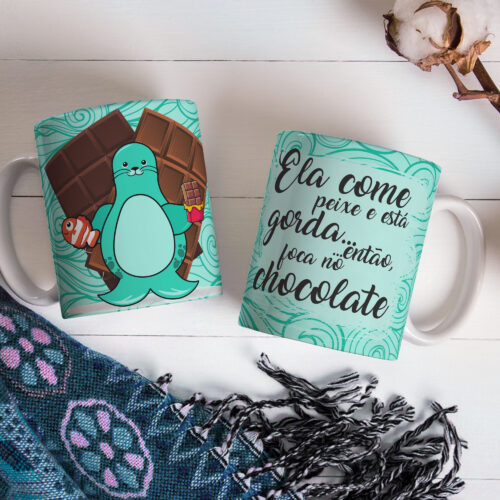 Caneca de Cerâmica 325ml Foca Focada 05