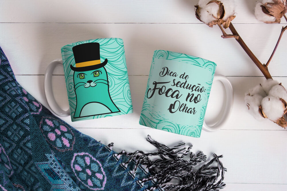 Caneca de Cerâmica 325ml Foca Focada 06