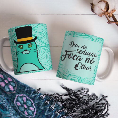 Caneca de Cerâmica 325ml Foca Focada 06