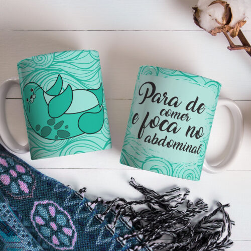 Caneca de Cerâmica 325ml Foca Focada 07