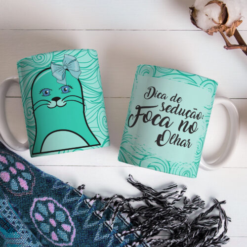 Caneca de Cerâmica 325ml Foca Focada 09