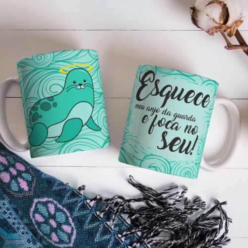 Caneca de Cerâmica 325ml Foca Focada 10