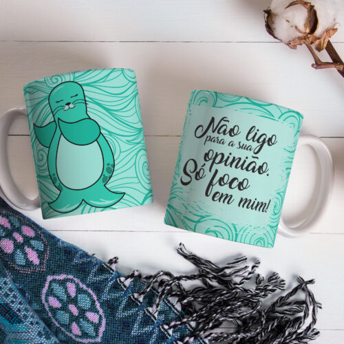 Caneca de Cerâmica 325ml Foca Focada 14