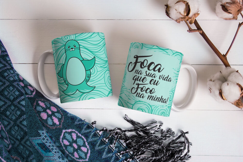 Caneca de Cerâmica 325ml Foca Focada 15