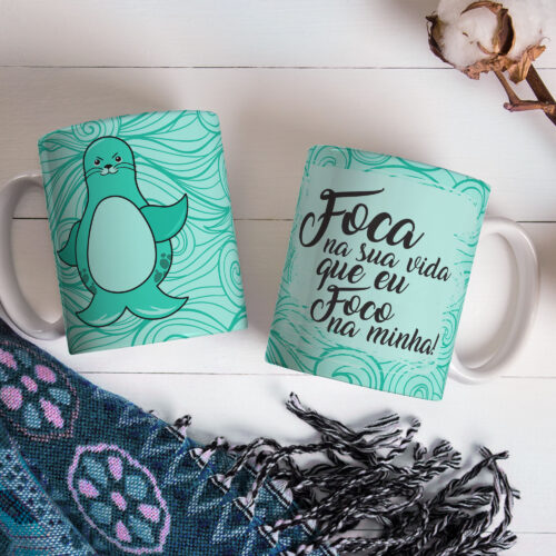 Caneca de Cerâmica 325ml Foca Focada 15