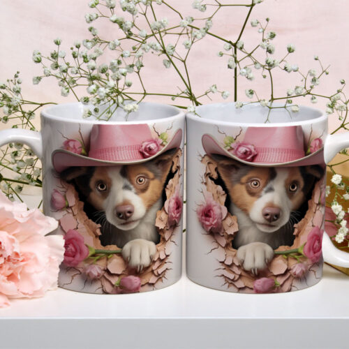 Caneca de Cerâmica 325ml Gatos e Dogs 3D 02