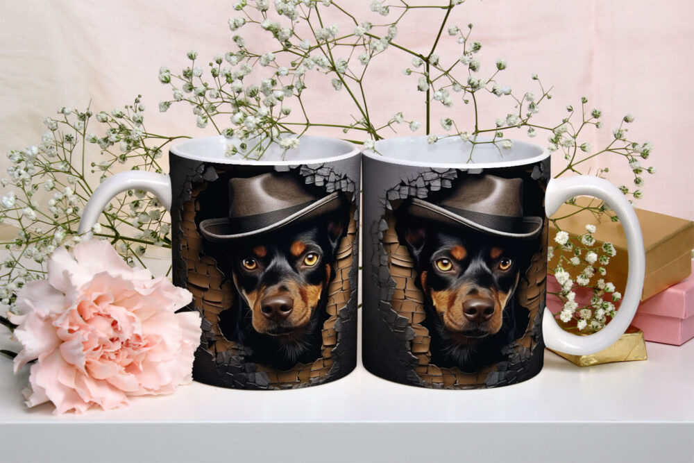 Caneca de Cerâmica 325ml Gatos e Dogs 3D 05