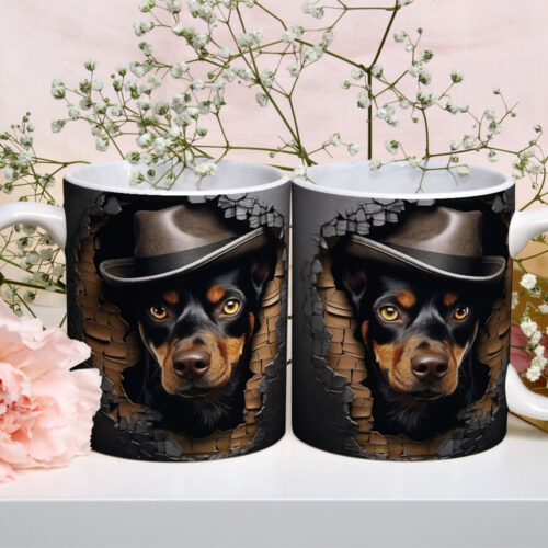 Caneca de Cerâmica 325ml Gatos e Dogs 3D 05