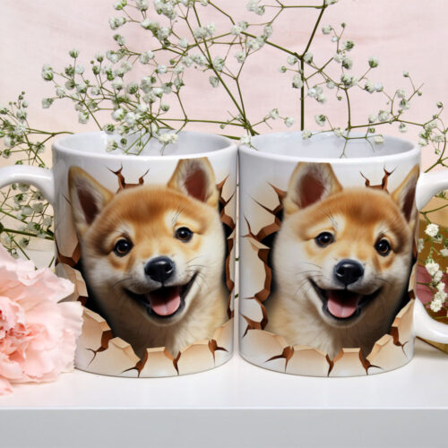 Caneca de Cerâmica 325ml Gatos e Dogs 3D 09
