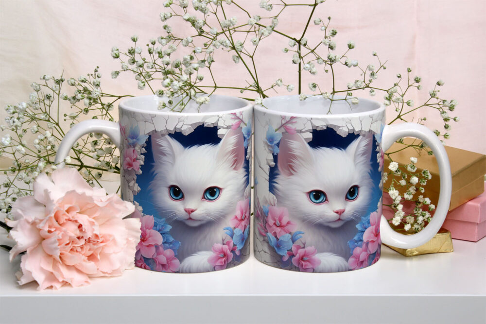 Caneca de Cerâmica 325ml Gatos e Dogs 3D 12