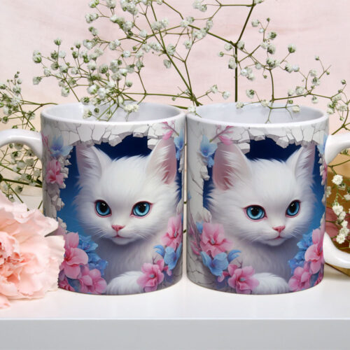 Caneca de Cerâmica 325ml Gatos e Dogs 3D 12