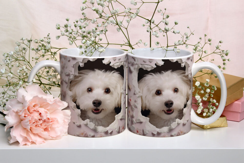 Caneca de Cerâmica 325ml Gatos e Dogs 3D 17