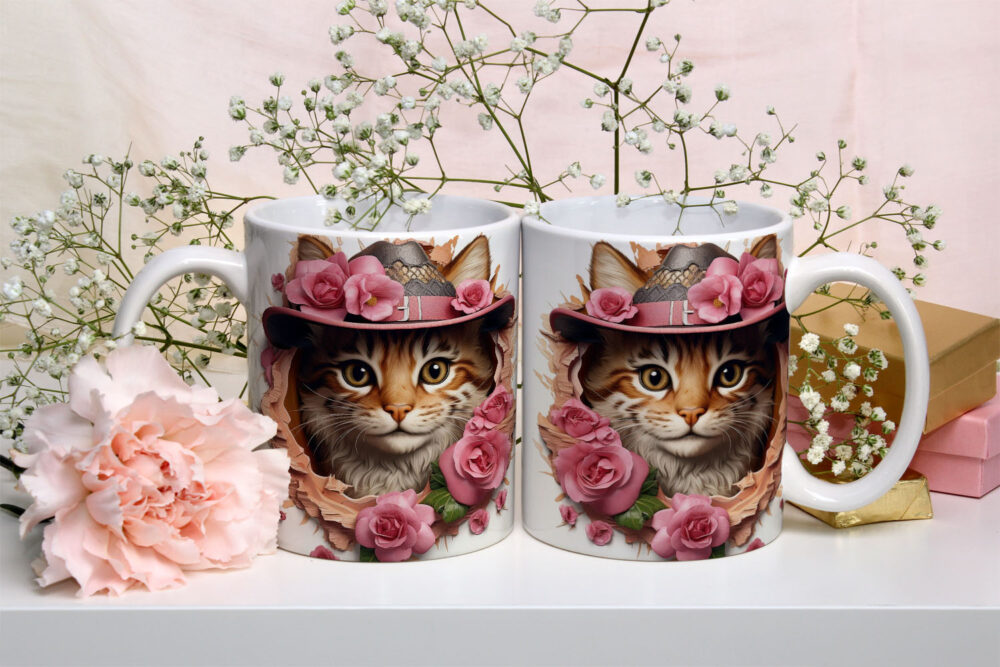 Caneca de Cerâmica 325ml Gatos e Dogs 3D 18