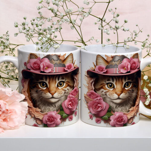 Caneca de Cerâmica 325ml Gatos e Dogs 3D 18