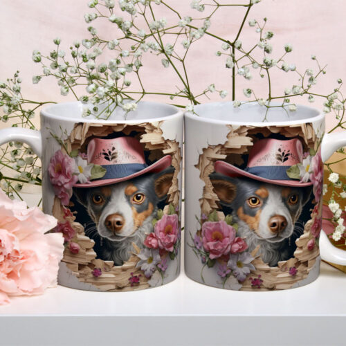 Caneca de Cerâmica 325ml Gatos e Dogs 3D 20