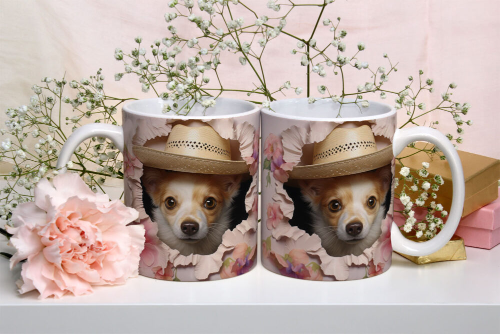Caneca de Cerâmica 325ml Gatos e Dogs 3D 23
