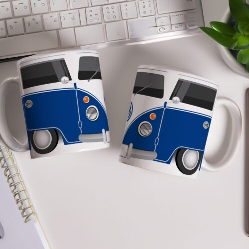 Caneca de Cerâmica 325ml Volkswagen Perua Kombi Azul