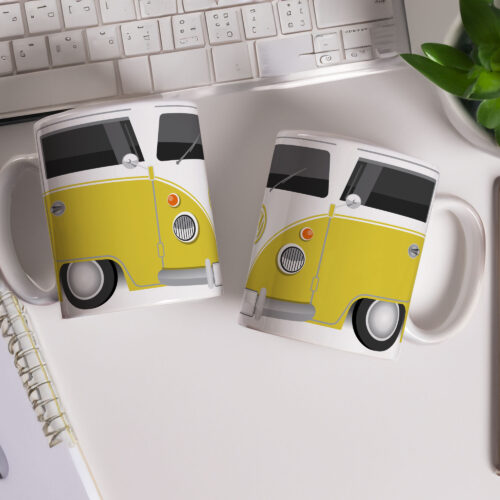 Caneca de Cerâmica 325ml Volkswagen Perua Kombi Amarela
