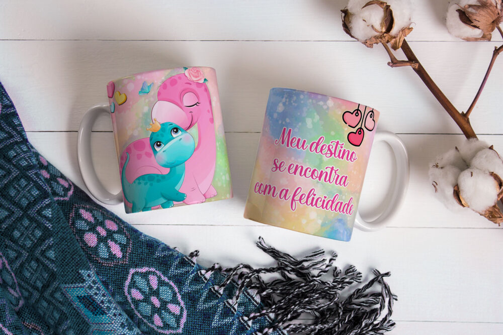 Caneca de Cerâmica 325ml Dinossauro Motivacional 05