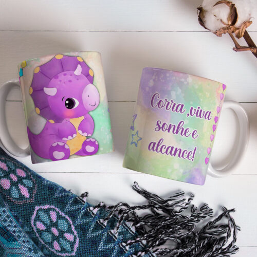 Caneca de Cerâmica 325ml Dinossauro Motivacional 07