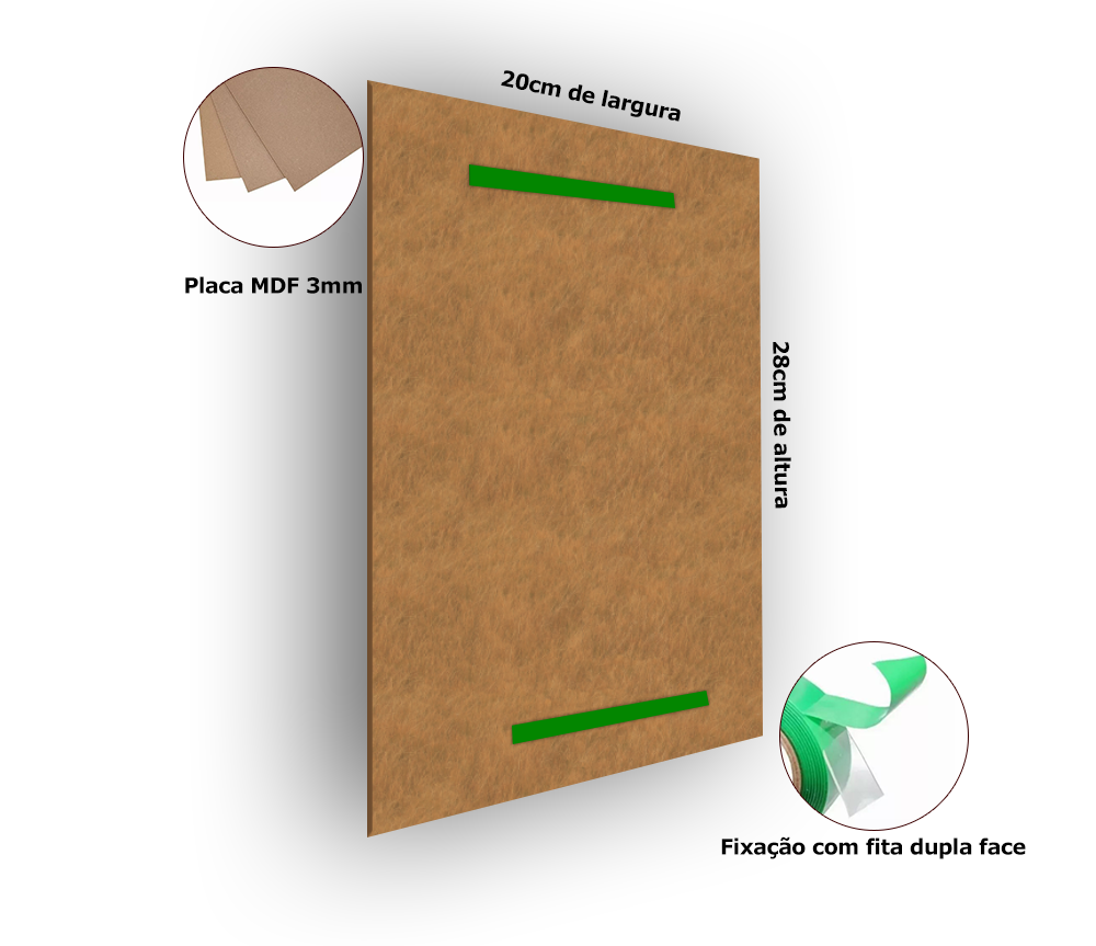 Quadro Decorativo MDF s/ Moldura 20x29cm Tema Óleo Velho 01